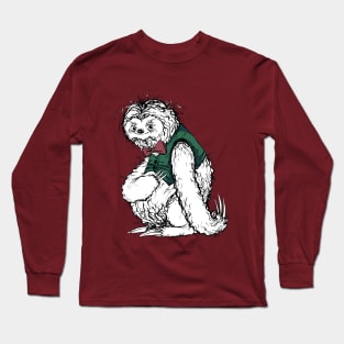 Silly Sloth with a Nice Tuxedo Vest and Bow Tie Long Sleeve T-Shirt